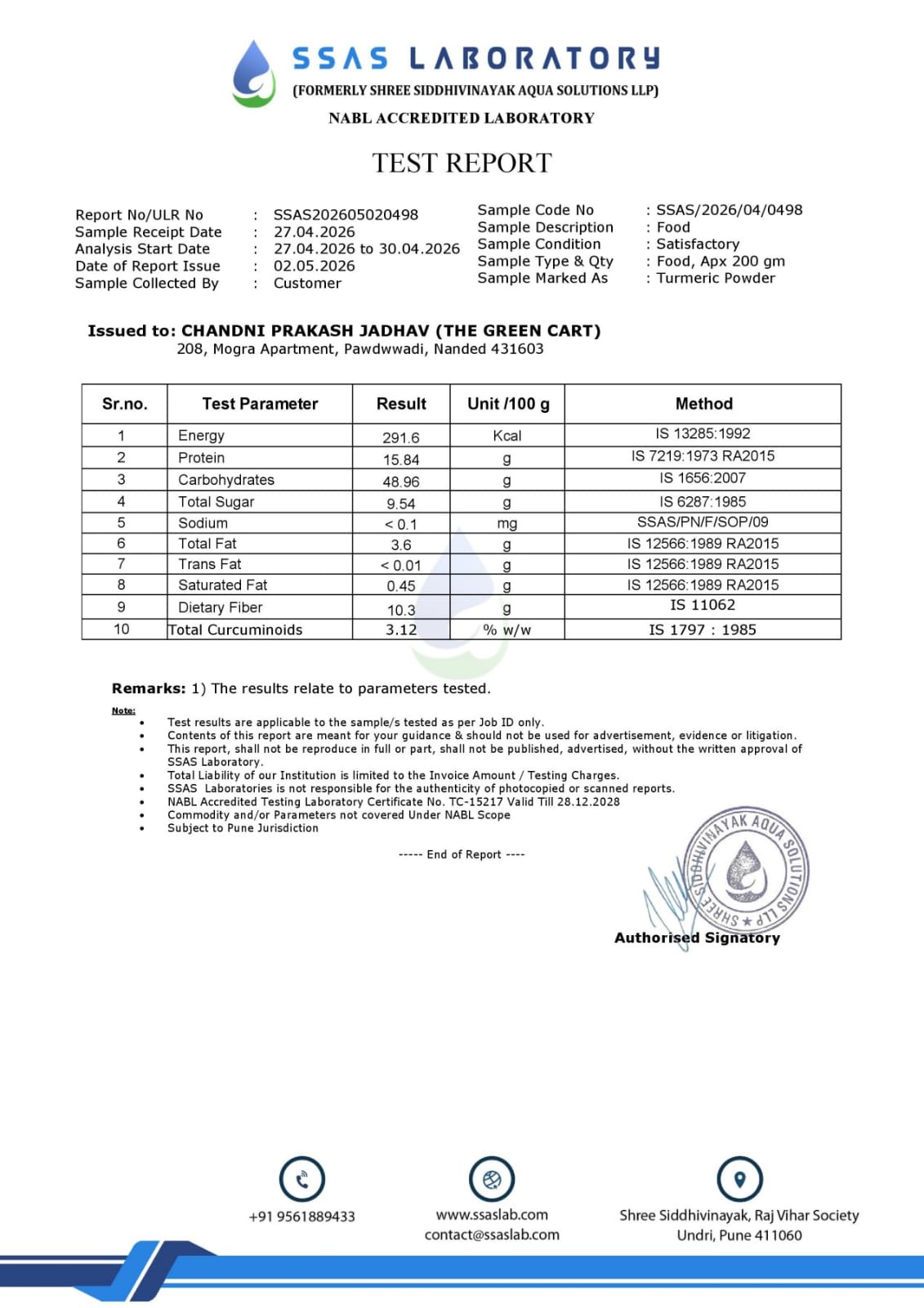 Lab Test Report